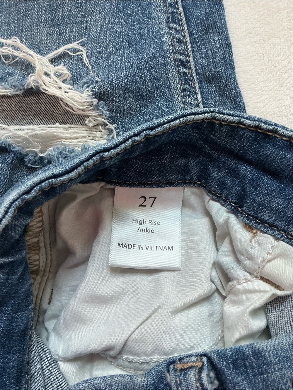 Boyfriend Distressed Dark Blue Denim Jeans - Picture 4 of 4
